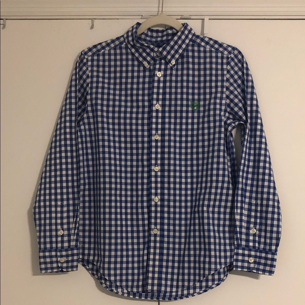 Boy’s Chaps Blue & White Gingham Button-Down Shirt
